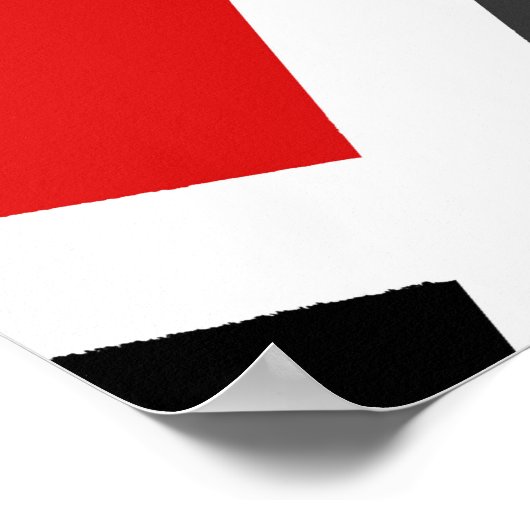 レッドグレー白黒幾何学的 ポスター (角)