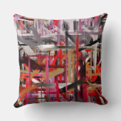 レッドグレー絵画抽象芸術 クッション (裏面)