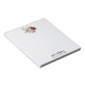 レッドグレー&クリームボホフラワーブーケ ノートパッド (アングル)