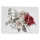 レッドグレー&クリームボホフラワーブーケ ラージペーパーバッグ (裏面)