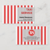 レッドグレーDCタクシーカラーズキャブドライバー 名刺 (正面/裏面)