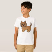 レッドケアーンテリア犬のかわいいキャラクターデザイン Tシャツ (正面フル)