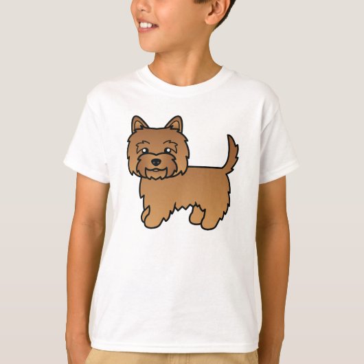 レッドケアーンテリア犬のかわいいキャラクターデザイン Tシャツ (正面)