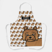 レッドケアーンテリア かわいい カートゥーン 犬 + 名前 エプロン (正面)