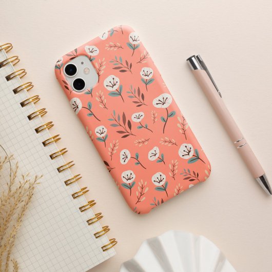 レッドケースにはっきりした白いケシ Case-Mate iPhoneケース