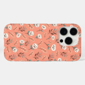 レッドケースにはっきりした白いケシ Case-Mate iPhoneケース (裏面 (横))