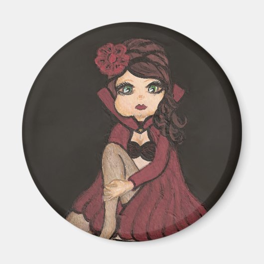 レッドケープクォンタムかわいこちゃんガールマグネット マグネット (正面)