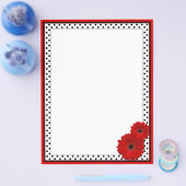 レッドゲルベラカスタマイズ水玉模様ユアザートフライヤー チラシ (シングル)