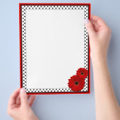 レッドゲルベラカスタマイズ水玉模様ユアザートフライヤー チラシ (手)