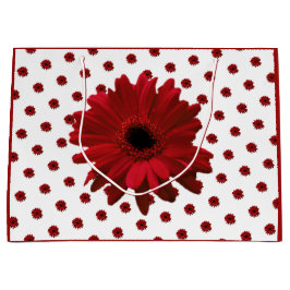 レッドゲルベラデイジーマザーズデイ ラージペーパーバッグ