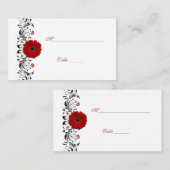 レッドゲルベラデイジー特別な機会座席表 プレイスカード (正面/裏面)