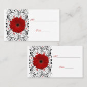 レッドゲルベラデイジー特別な機会座席表 プレイスカード (正面/裏面)