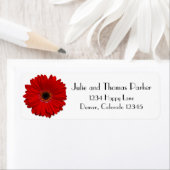 レッドゲルベラ結婚デイジー差出人住所ラベル ラベル (インサイチュ)