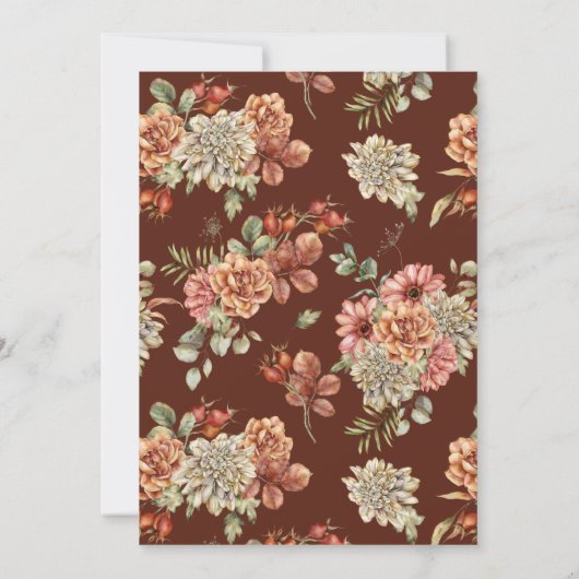 レッドゲルベラ&ホワイトダリア赤ちゃんシャワーbyメール 招待状 (裏面)