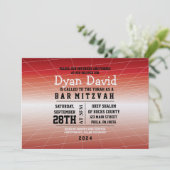 レッドゲーマーゲーミングデジタルバー(ユダヤ教の)バル・ミツバー招待状 招待状 (スタンド正面)