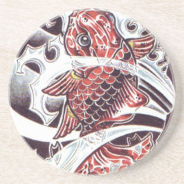 レッドコイタトゥーデザイン コースター