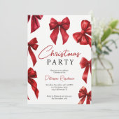 レッドコケエレガントットがクリスマスパーティーを弓 招待状 (スタンド正面)