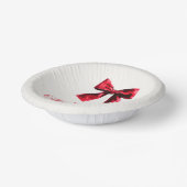 レッドコケエレガントットボウブライダルシャワー ペーパーボウル (傾斜あり)