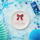 レッドコケエレガントットボークリスマスパーティー ペーパープレート (パーティー)