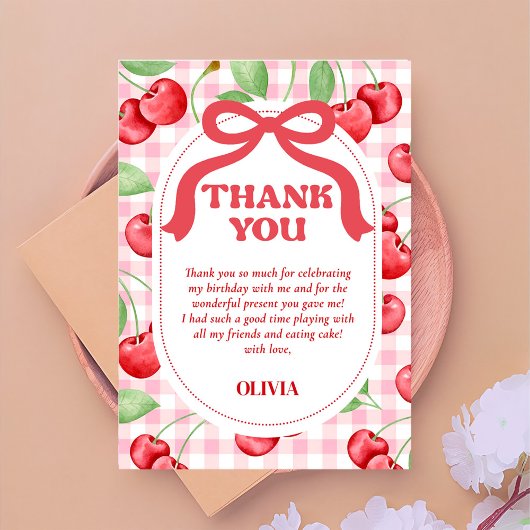 レッドコケッテ ボウ チェリー サンキューカード