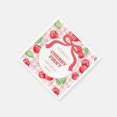 レッドコケットボウさくらんぼファーストバースデーパーティー スタンダードカクテルナプキン (角)
