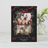 レッドコケットボウフローラクリスマス新年の写真 シーズンカード (スタンド正面)