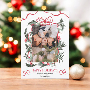 レッドコケットボウフローラクリスマス新年の写真 シーズンカード