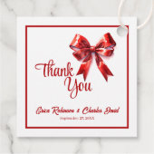 レッドコケットリボンボウサンキュー結婚式の引き出物 フェイバータグ (裏面)