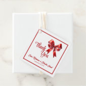 レッドコケットリボンボウサンキュー結婚式の引き出物 フェイバータグ (インサイチュ)