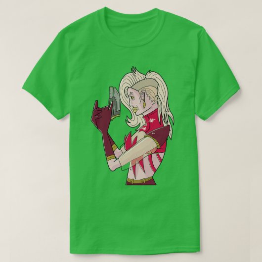 レッドコズミック宇宙ガール Tシャツ (デザイン正面)