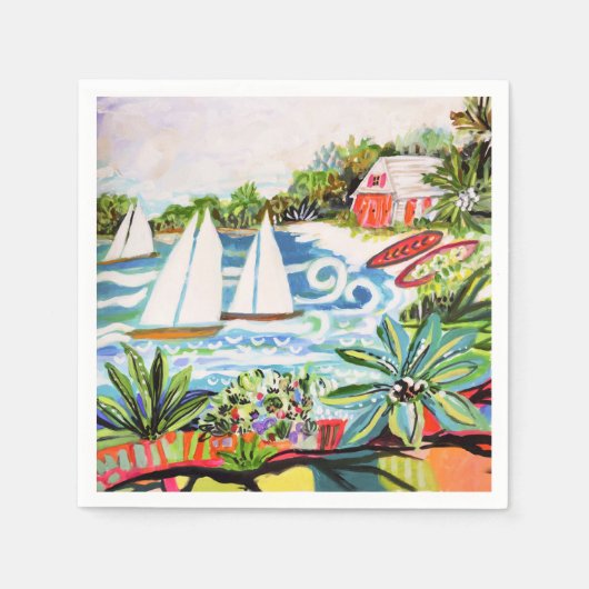 レッドコテージバイザベイII スタンダードカクテルナプキン (正面)