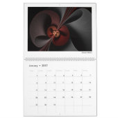 レッドコレクション抽象芸術フラクタル2025 カレンダー (1月 2017)