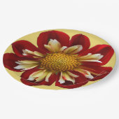 レッドコレットダリアオンイエローフローラ ペーパープレート (アングル)