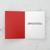 レッドコロナウおもしろいイルス顔におけるハッピーバースデー子猫 シーズンカード (内部)