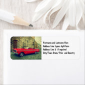 レッドコンバーチブルコレクターカーダウンタウン ラベル (インサイチュ)