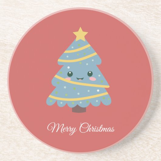 レッドコースターかわいいクリスマスツリー コースター (正面)