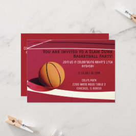 レッドコートバスケットボールパーティの招待状 招待状