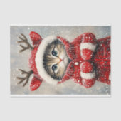 レッドコートAK6Hデコペのかわいいトナカイ子猫 薄葉紙 (正面)