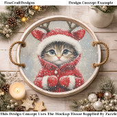 レッドコートAK6Hデコペのかわいいトナカイ子猫 薄葉紙