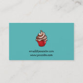 レッドコーヒーカップケーキティール(緑がかった色)名刺 名刺 (裏面)