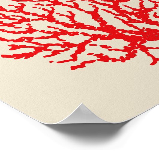 レッドコーラルビーチウォールアートポスタープリントデコール ポスター (角)