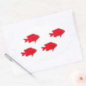 レッドコーラルリーフフィッシュ 楕円形シール (封筒)