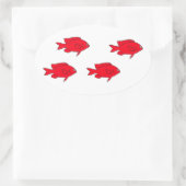 レッドコーラルリーフフィッシュ 楕円形シール (バッグ)