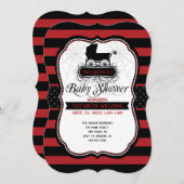 レッドゴシックハロウィーンベビーシャワー招待状 招待状 (正面/裏面)