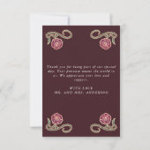 レッドゴシックバラ結婚ズサンキューカード サンキューカード (裏面)