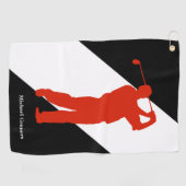 レッドゴルファー白黒 ゴルフタオル (横)