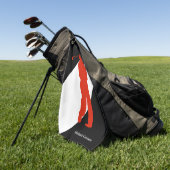 レッドゴルファー白黒 ゴルフタオル (グリーン)