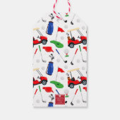 レッドゴルフカートパーソナライズされた ギフトタグ (裏面)
