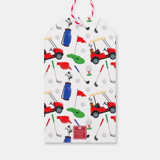 レッドゴルフカートパーソナライズされた ギフトタグ (裏面)