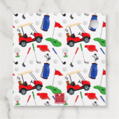 レッドゴルフカートパーソナライズされた フェイバータグ (裏面)